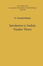 Front cover of Introduction to analytic number theory by Komaravolu Chandrasekharan