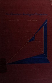 Front cover of On education--sociological perspectives by Donald A. Hansen
