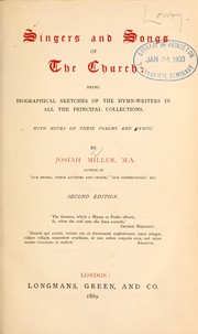 Front cover of Singers and songs of the church by Josiah Miller