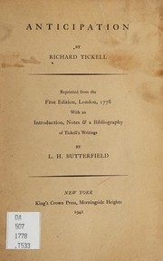 Cover of Anticipation by Richard Tickell