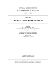 Front cover of Official history of the Canadian medical services, 1939-1945 by W     R Feasby