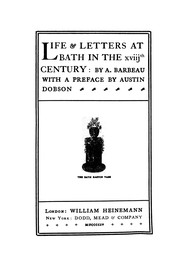 Front cover of Life & letters at Bath in the xviijth century by Alfred Barbeau