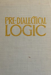 Cover of Pre-dialectical logic by Vojtech Filkorn