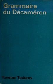 Front cover of Grammaire du Décaméron by Tzvetan Todorov