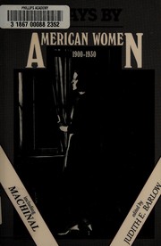 Front cover of Plays by American women, 1900-1930 by Judith E. Barlow