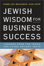 Front cover of Jewish wisdom for business success by Levi Brackman