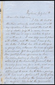 Front cover of [Letter to] Dear Mrs. Chapman by Lydia Maria Child