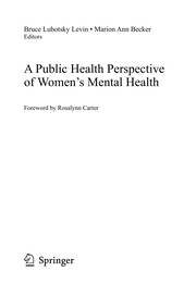 Front cover of A public health perspective of women's mental health by Bruce Lubotsky Levin