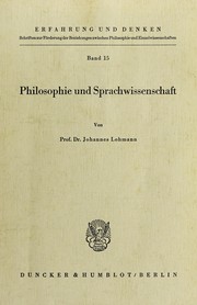 Front cover of Philosophie und Sprachwissenschaft. -- by Johannes Lohmann