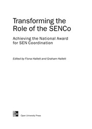 Front cover of Transforming the role of the SENCo by Fiona Hallett