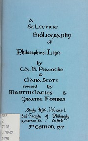 Front cover of A selective bibliography of philosophical logic by Christopher Peacocke
