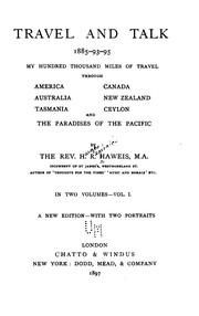 Cover of Travel and talk 1885-93-95 by H. R. Haweis