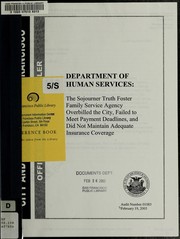 Cover of Department of Human Services by San Francisco (Calif.). Office of the Controller. Audits Division.