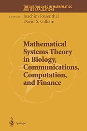 Front cover of Mathematical Systems Theory in Biology, Communications, Computation and Finance by Joachim Rosenthal