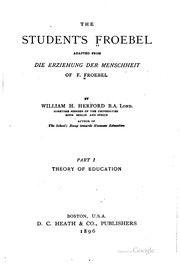 Cover of The student's Froebel adapted from Die erziehung der menschheit of F. Froebel by Friedrich Fröbel