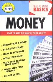 Front cover of Need to Know Basics--Money by Christopher D. Hudson