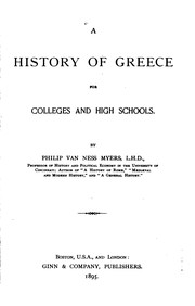 Cover of A history of Greece by P. V. N. Myers