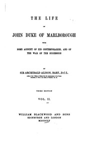 Front cover of The life of John, duke of Marlborough by Archibald Alison