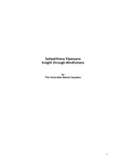Front cover of Satipatthana Vipassana by Mahasi Sayadaw