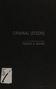 Cover of Criminal lessons by Frederic G. Reamer