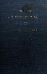 Front cover of English constitutional and legal history by Colin Rhys Lovell
