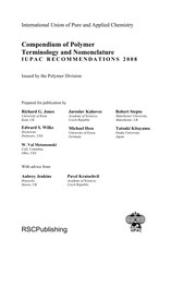 Front cover of Compendium of polymer terminology and nomenclature by International Union of Pure and Applied Chemistry. Polymer Division.