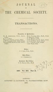 Cover of Journal by Chemical Society (Great Britain)