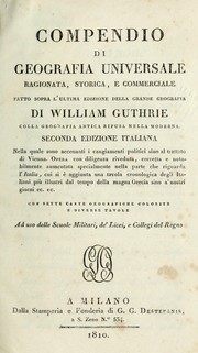Front cover of Compendio di geografia universale, ragionata, storica, e commerciale by Guthrie, William