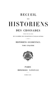 Front cover of Recueil des historiens des Croisades by Académie des inscriptions & belles-lettres (France)