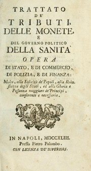 Front cover of Trattato de'tributi, delle monete by Carlo Antonio Broggia