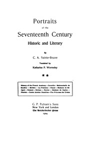 Cover of Portraits of the seventeenth century by Charles Augustin Sainte-Beuve