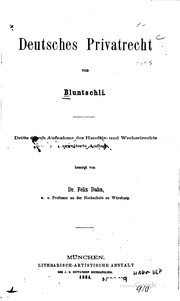 Front cover of Deutsches Privatrecht by Johann Caspar Bluntschli