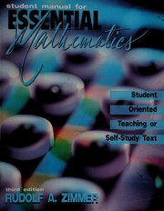 Front cover of Student Manual for Essential Mathematics by Rudolf Zimmer