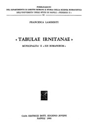 Cover of "Tabulae Irnitanae" by Francesca Lamberti