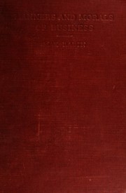 Front cover of Manners and morals of business by Max Radin
