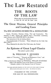 Front cover of The law restated by Hughes, William T.