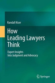 Cover of How leading lawyers think by Randall Kiser