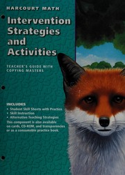 Front cover of Intervention Strategies and Activities. Teacher's Guide with Copying Masters by Harcourt Brace Publishing