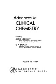 Cover of Advances in clinical chemistry by Oscar Bodansky