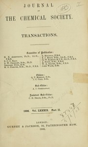 Cover of Journal by Chemical Society (Great Britain)