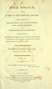 Front cover of Horæ Mosaicæ by George Stanley Faber