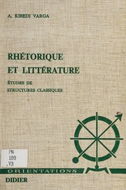 Cover of Rhétorique et littérature by Áron Kibédi Varga