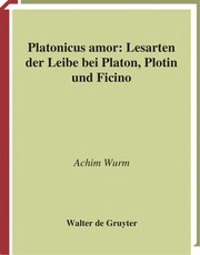 Cover of Platonicus amor by Achim Wurm