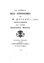 Cover of La storia dell'astronomia di M. Bailly by Francesco Milizia