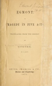 Cover of Egmont by Johann Wolfgang von Goethe