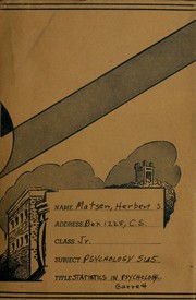 Cover of Statistics in psychology and education by Henry Edward Garrett