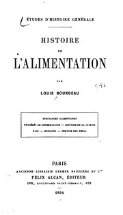 Cover of Histoire de l'alimentation by Louis Bourdeau