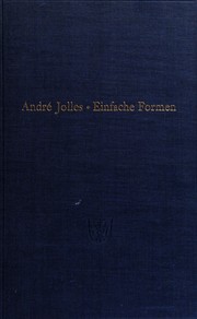 Cover of Einfache Formen by André Jolles