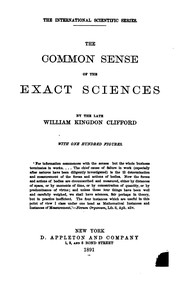 Front cover of The Common Sense of the Exact Sciences by William Kingdon Clifford