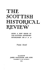 Front cover of The Scottish Historical Review by Company of Scottish History